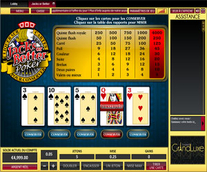 video poker sur casino Grand Luxe